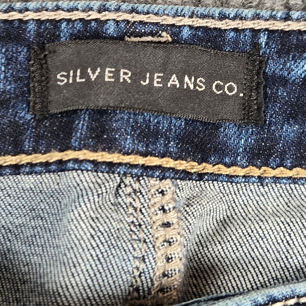 Silver Jeans Tuesday Slim Boot Women W27 L33 Blue Y2K Low Rise Dark Wash - Picture 3 of 16